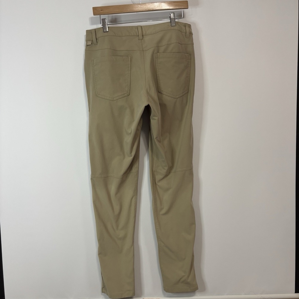 Lululemon Khaki Slim Straight Five Pocket Stretch Pants Men Size 33 Tan Works - Picture 8 of 11